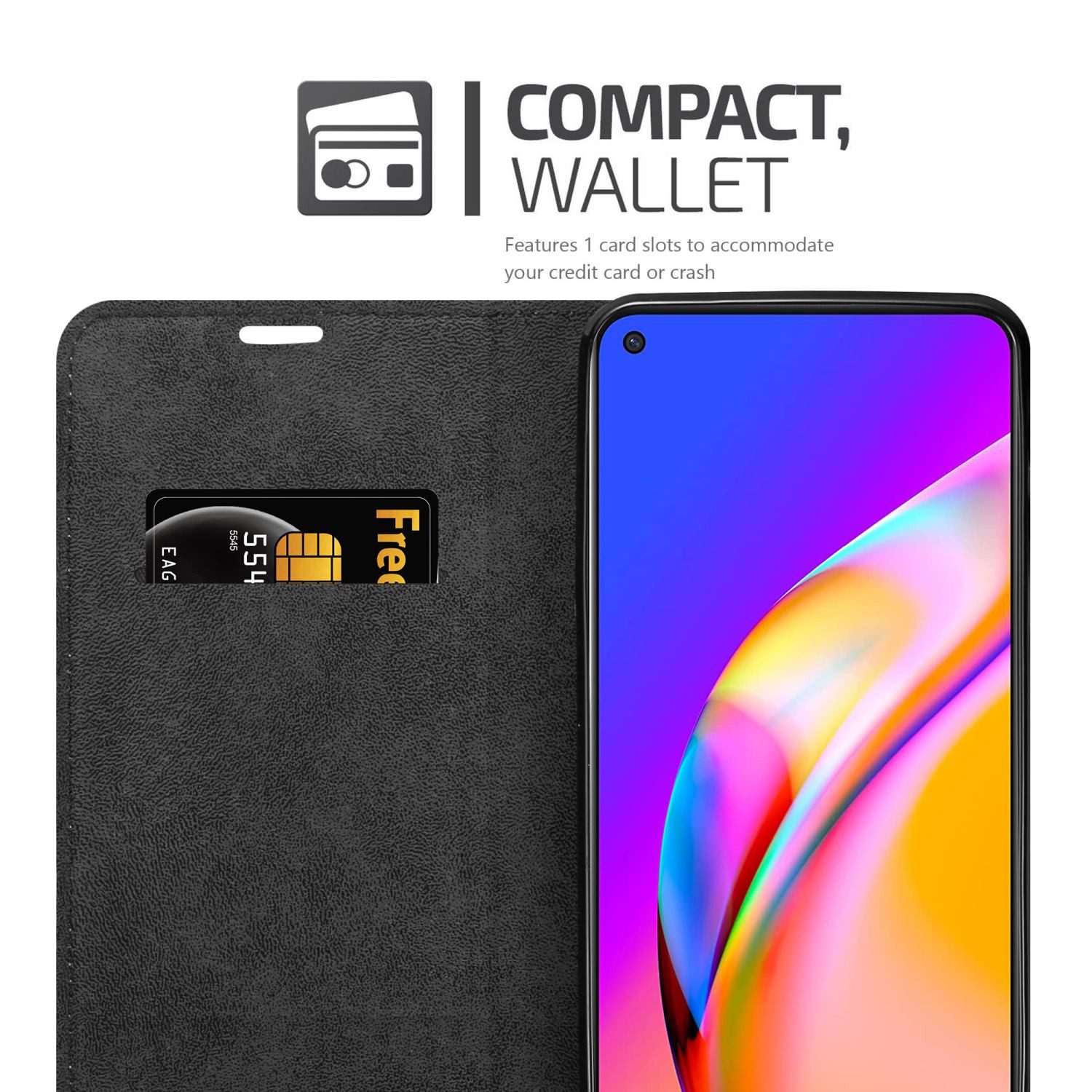 Cadorabo Handyhülle für Oppo A94 5G Hülle Oppo A94 5G, Hülle Schutzhülle mit Standfunktion, Magnetverschluss und Kartenfach