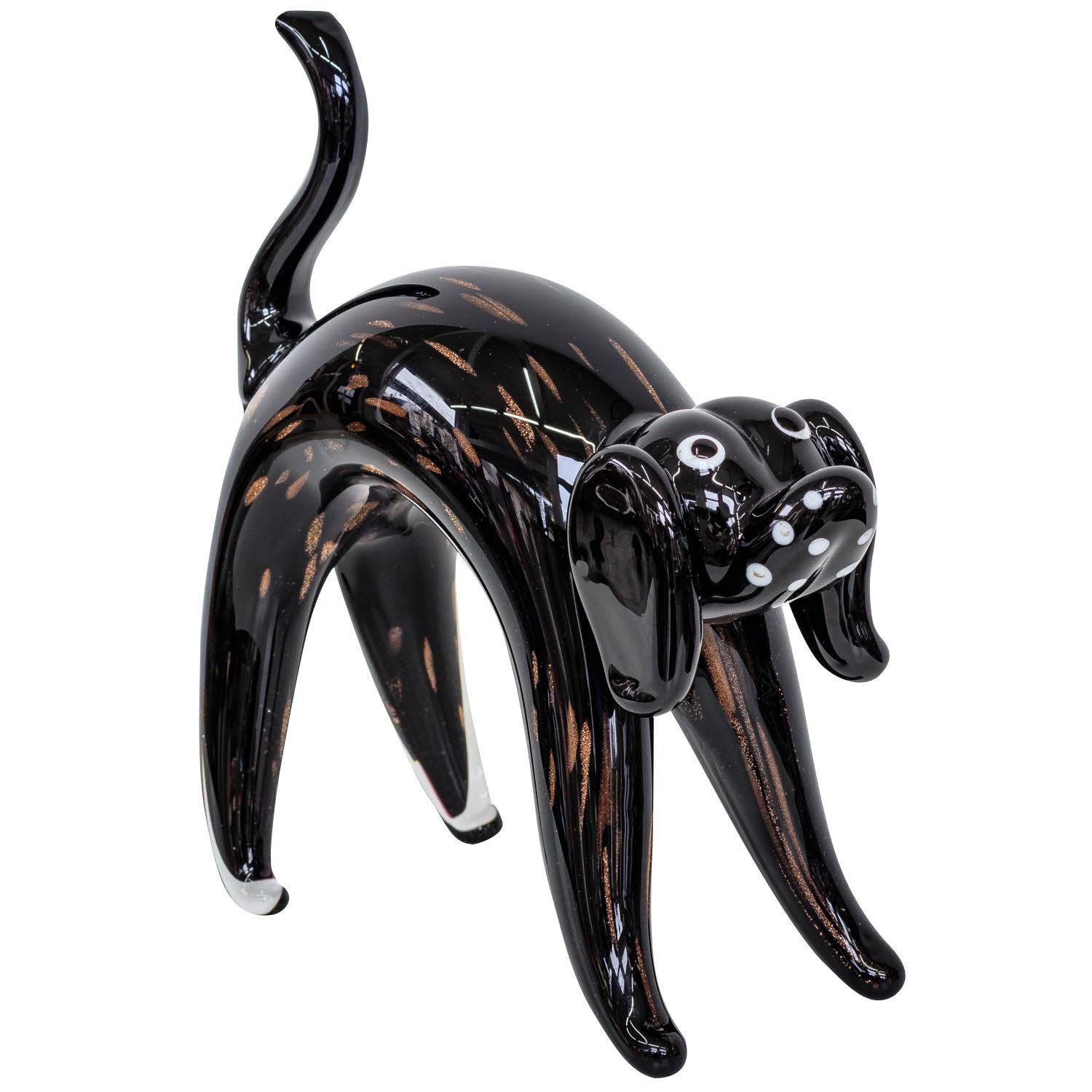 Aubaho Dekofigur Glasfigur Figur Hund Tier Glas im Murano Antik Stil 18cm