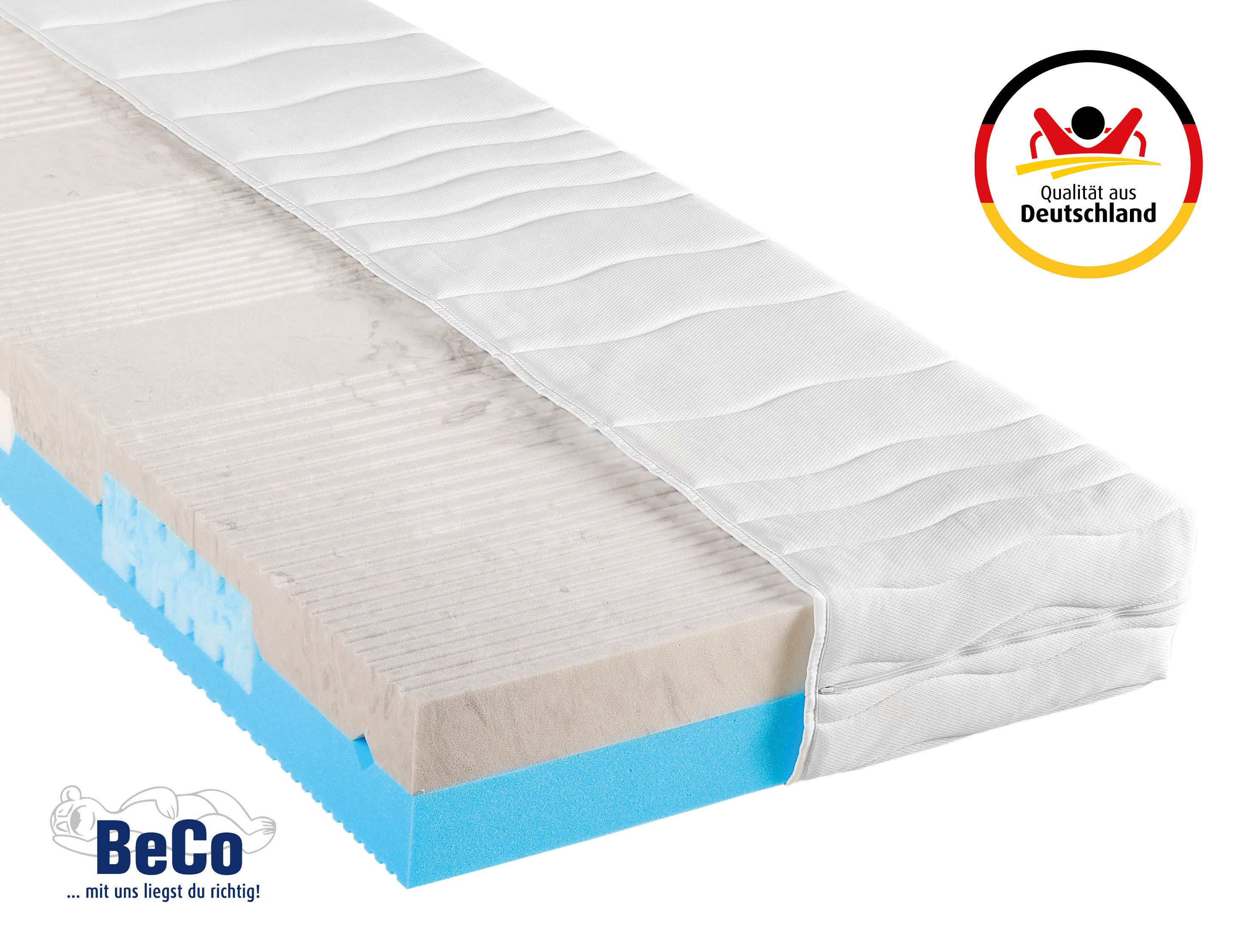 Komfortschaummatratze 2 Dreams, Wendematratze mit 2 unterschiedlich festen Liegeseiten, Beco, 21 cm hoch, Matratze in 90x200 cm und weiteren Größen, mit Gelschaumeinlagen