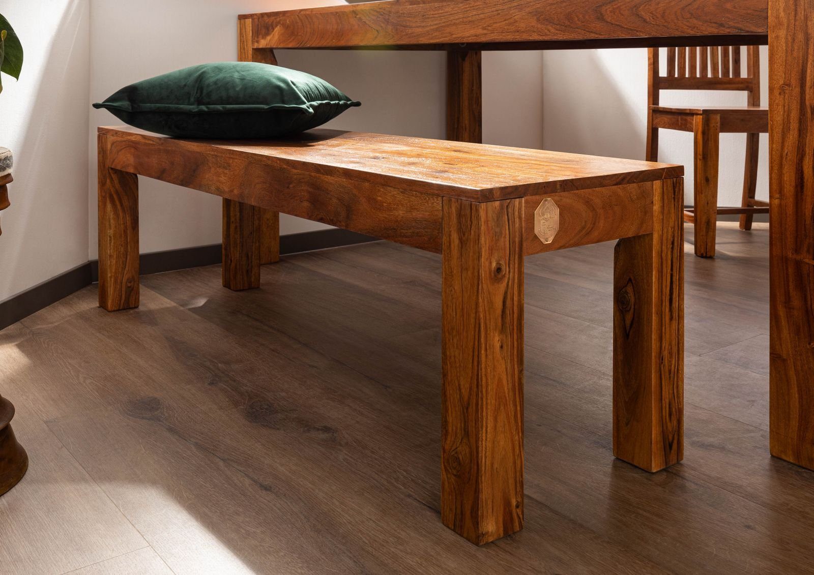 Massivmoebel24 Bank OXFORD (Bank Akazie 180x40x45 honig lackiert OXFORD #0016), Bank Akazie 180x40x45 honig lackiert OXFORD #0016