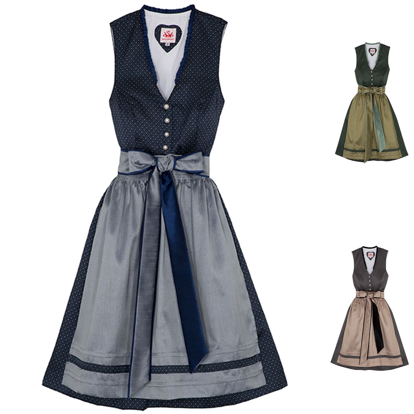 SPIETH & WENSKY Dirndl Dilliane Dirndl Dirndl Dilliane Midi-Dirndl Kleid 2-teiliges Trachtenkleid mehr