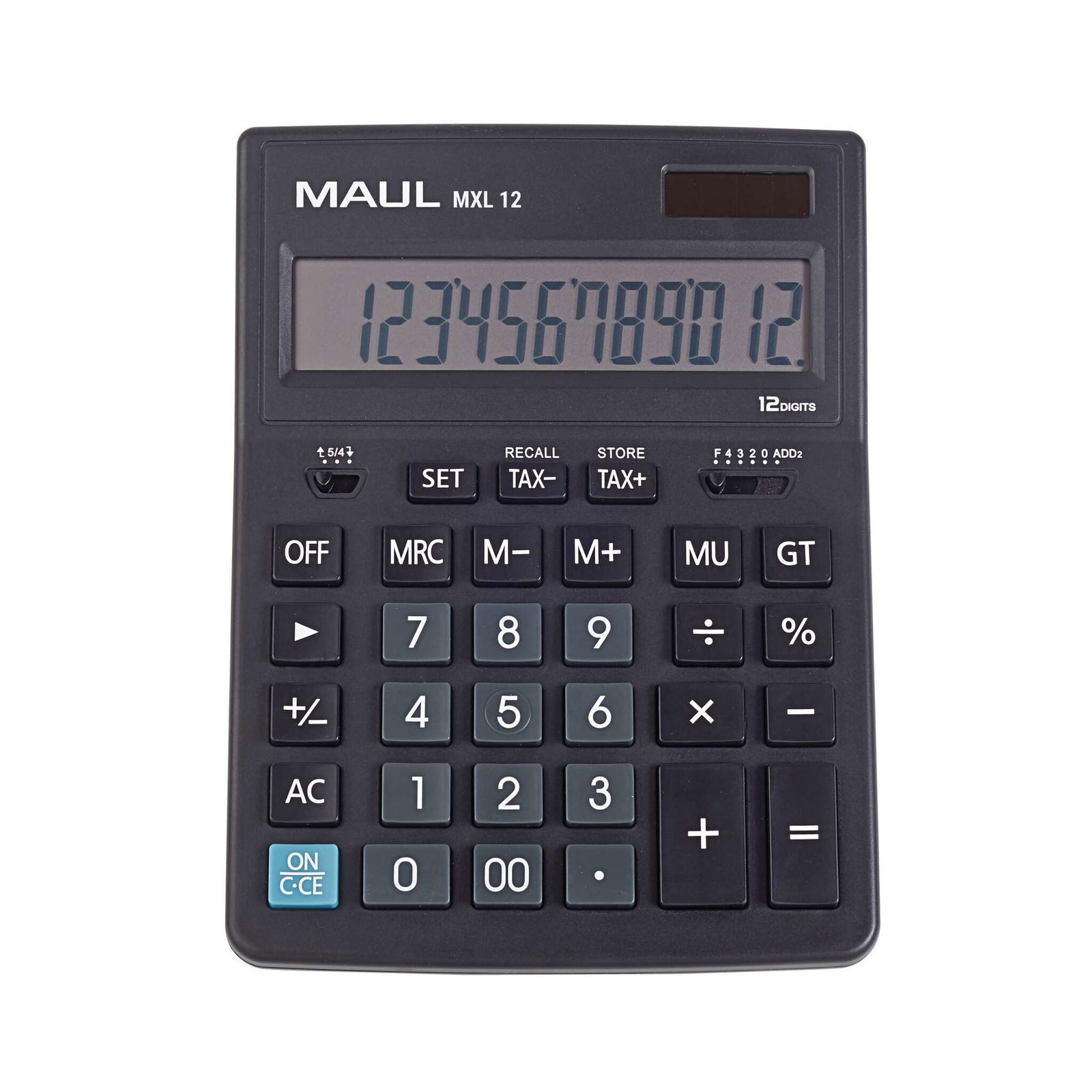 MAUL Taschenrechner MAUL Tischrechner MXL 12 Solar Batterie 1-zeilig, 12 Ziffern schwarz