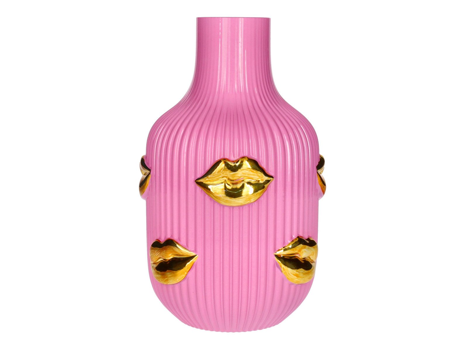 Giftcompany Dekovase L'amour Vase Lippen Gold rosa 25cm (Vasen)