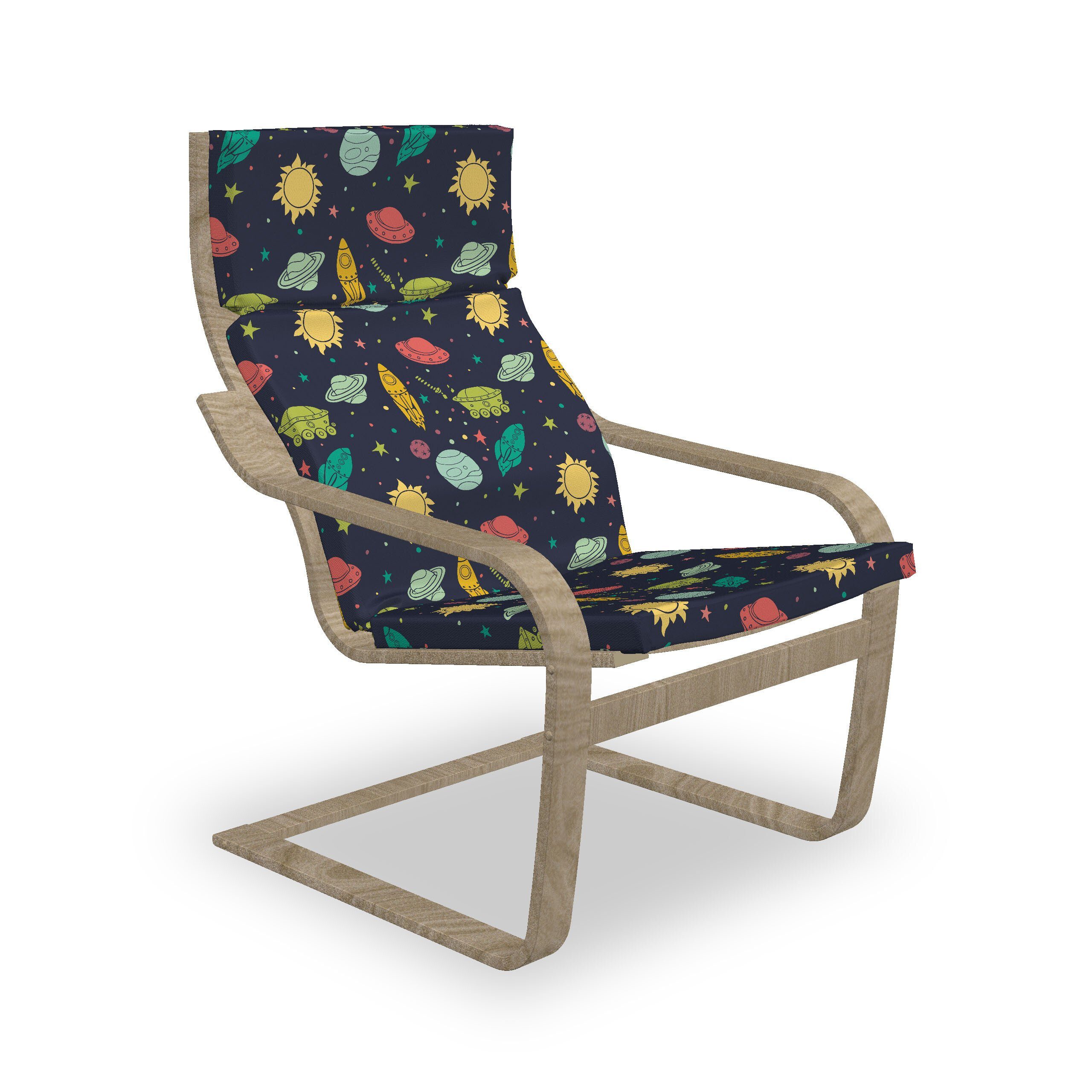 Bild-Kunst Sitzkissen Abakuhaus Galaxy Reißverschluss, Hakenschlaufe Stuhlkissen Weltraum Themed mit Stuhlkissen und mit