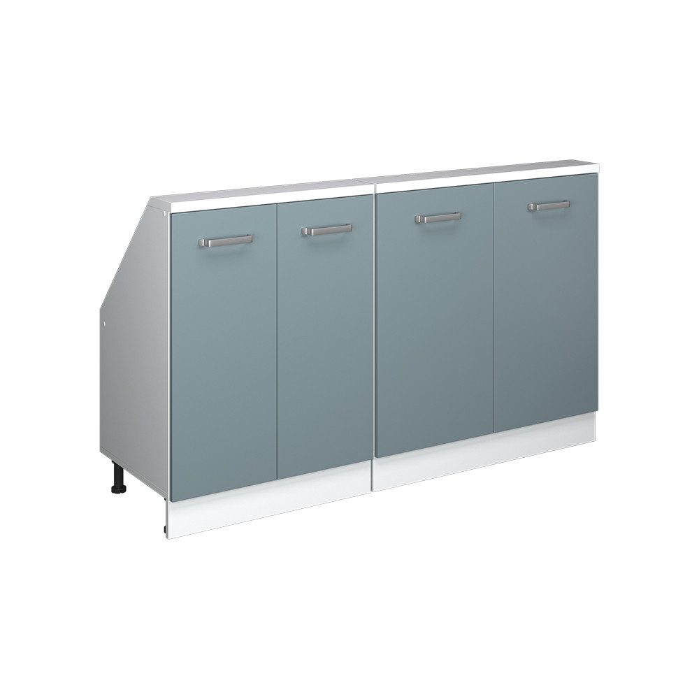 Vicco Unterschrank R-Line, Blau-Grau/Weiß, 140 cm günstig online kaufen