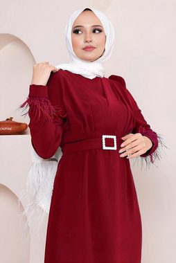 Modabout Maxikleid Langes Kleider Abaya Hijab Kleid Damen - NELB0007D4671BRD (1-tlg)
