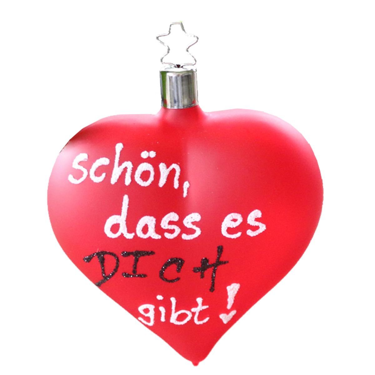 INGE-GLAS® Christbaumschmuck INGE-GLAS Glas-Hänger Herz SCHÖN DASS ES DICH GIBT (1-tlg)