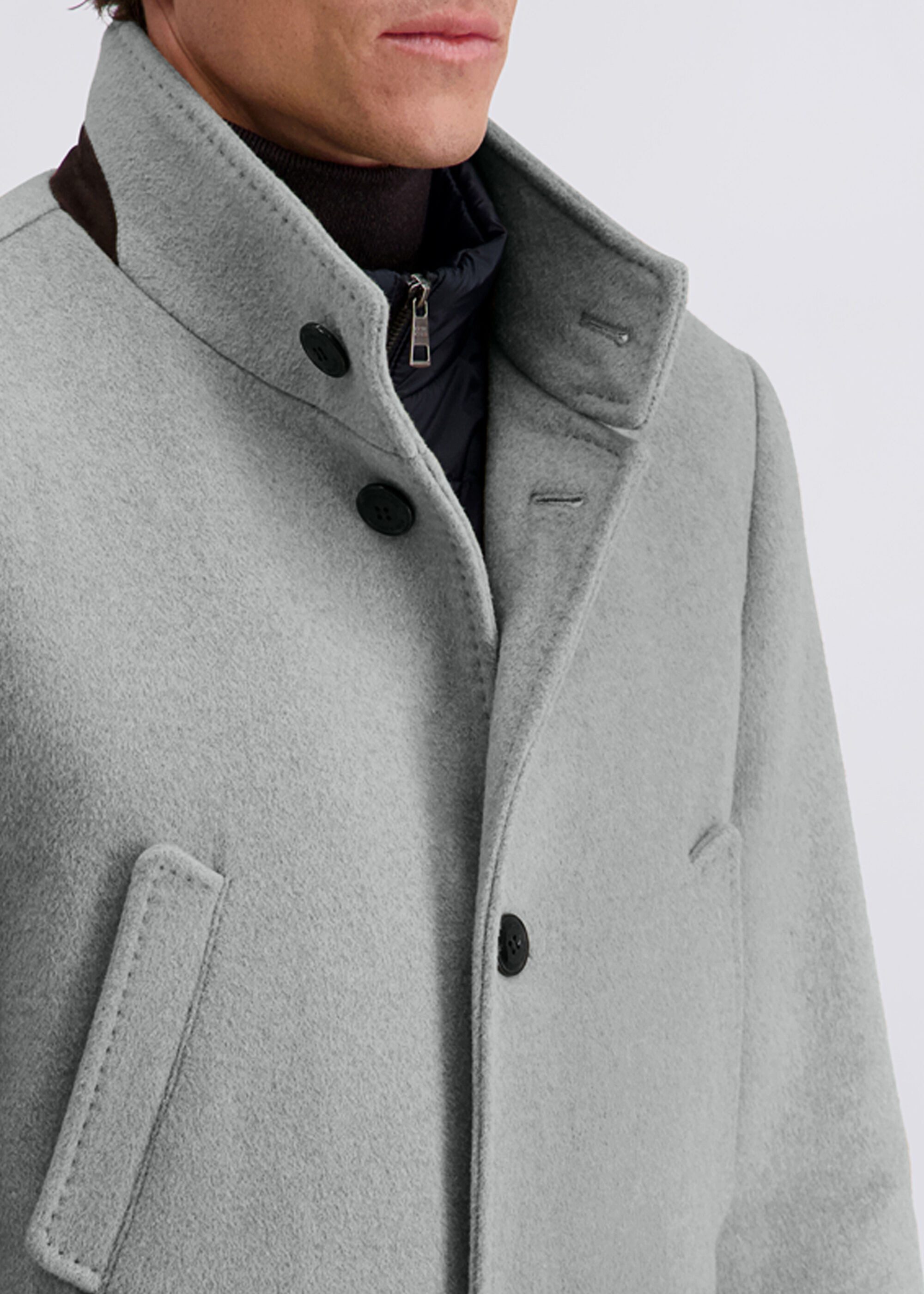Pierre Cardin Langmantel mit hohem Kragen