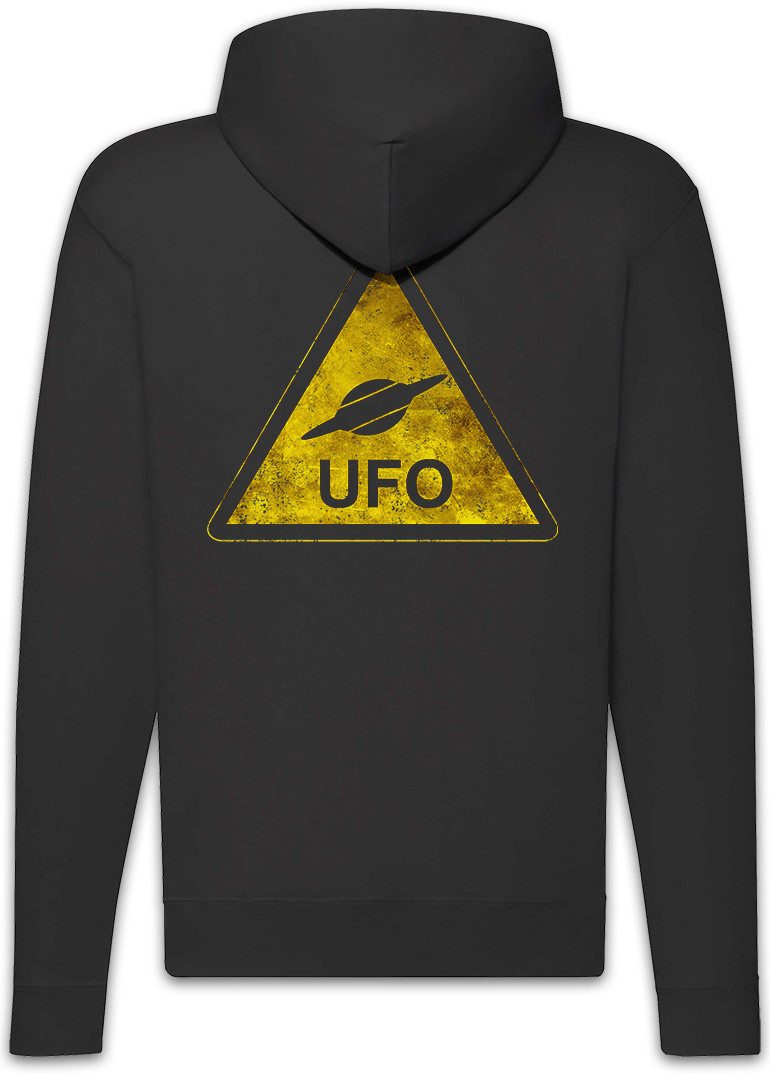 Urban Backwoods Sweatjacke Ufo Sign Zipper Hoodie Alien Invader Haunebu 12 Grey Area 51 TR3B (1-tlg) Adamski Flying Saucer Vril