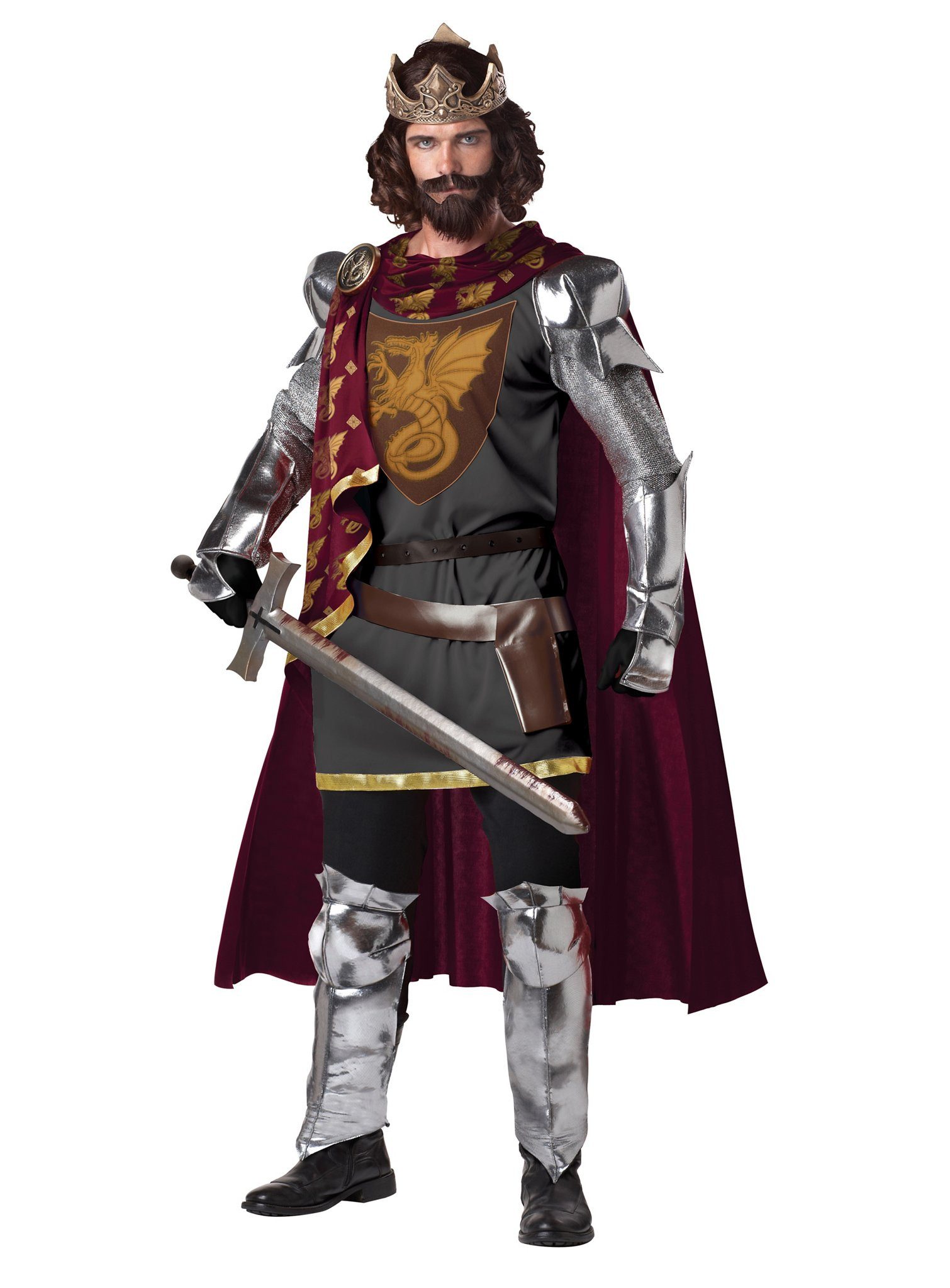 Metamorph König-Kostüm König Artus Kostüm, Mittelalterlicher Märchenkönig in voller Montur
