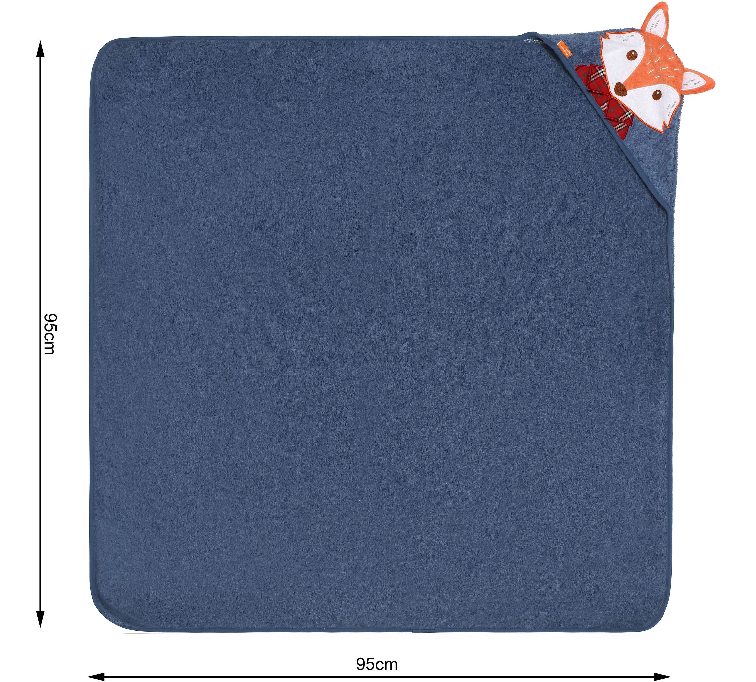 Babyhandtuch Handtücher aus (1-St) 95cm Fuchs Be x Marineblau BE20-272-BBL, 95cm - Kapuzenhandtuch Mammy Baumwolle Frottee