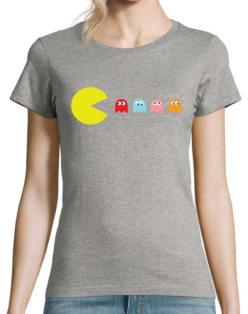 Youth Designz T-Shirt Vintage trendigem Damen Gaming Frontprint mit Shirt Grau