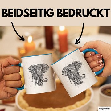 Trendation Tasse Elefant Tasse Geschenk Für Elefanten-Liebhaber Geschenkidee Grafik Man