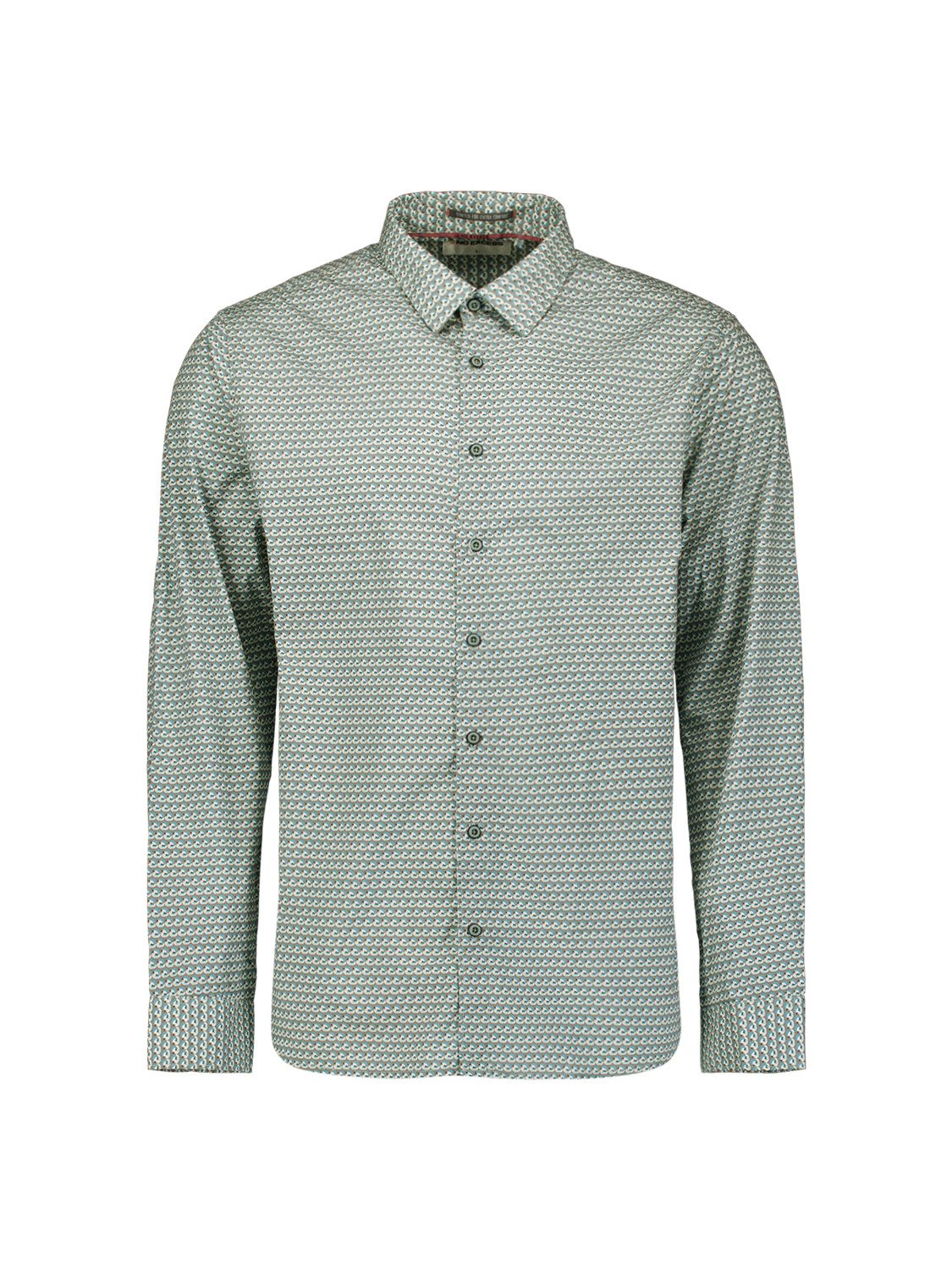 NO EXCESS Langarmhemd Shirt Stretch Allover Printed