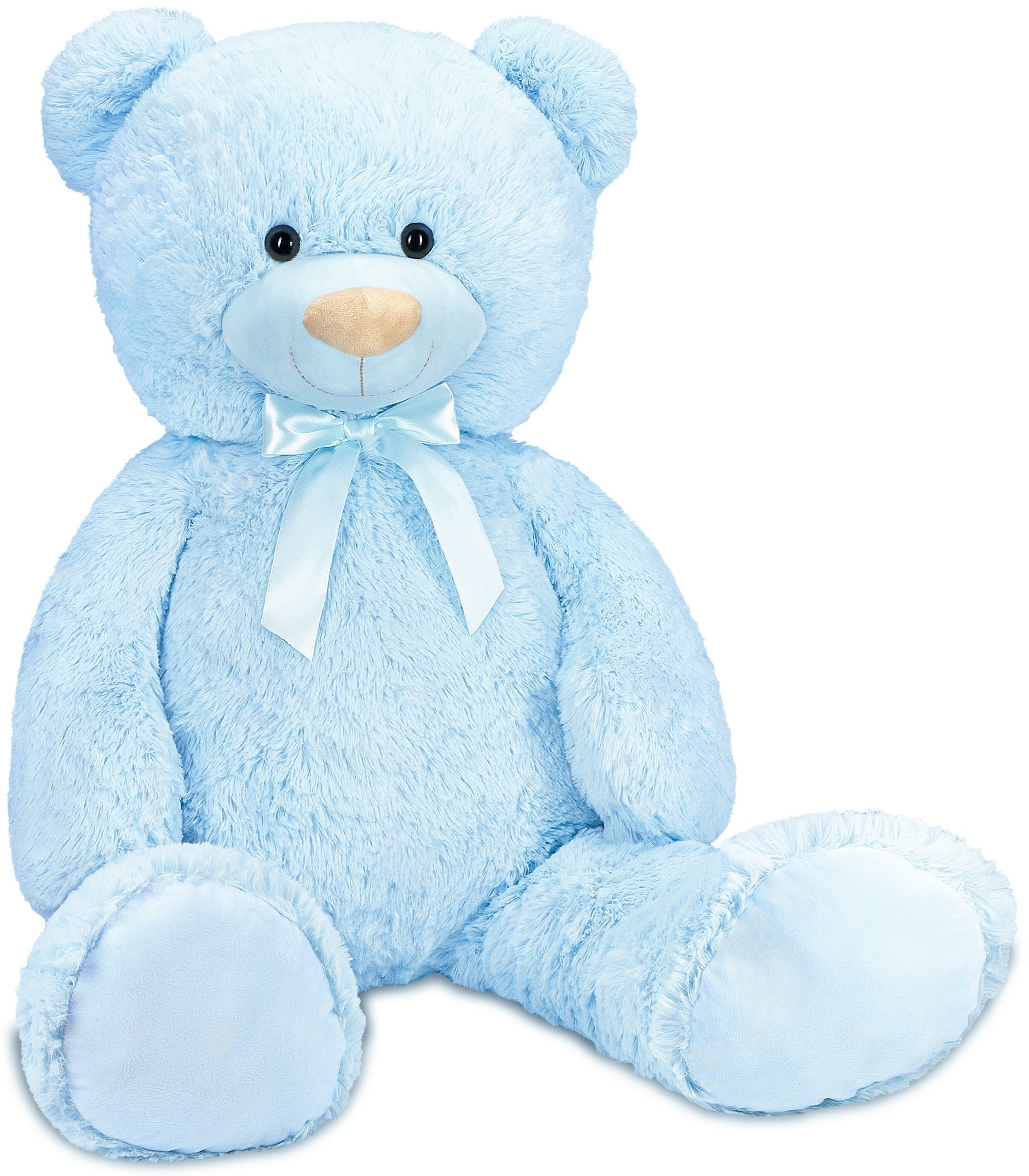 BRUBAKER Kuscheltier XXL Teddybär 100 cm mit Engelsflügel Herz (1-St., mit Schleife), großer Teddy Bär, Stofftier Plüschtier