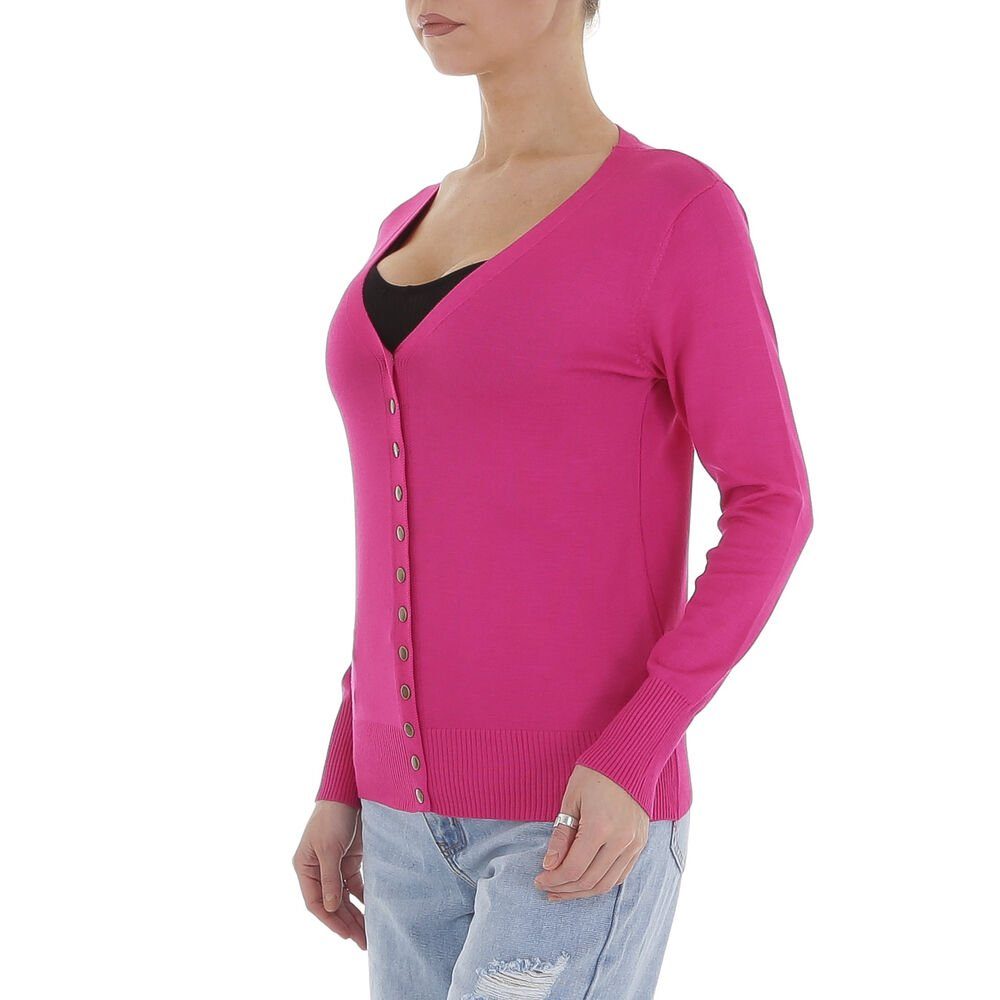 Ital-Design Strickjacke Damen Freizeit Stretch Strickjacke & Cardigan in Pi günstig online kaufen