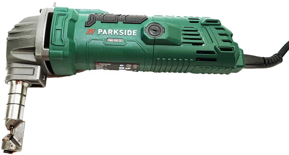 Parkside Knabber Nibbler Blechknabber Blechnibbler PMK 550 C2, 550 W, 230 in V, Stufenlos verstellbare Matrize mit 90°-Arretierung