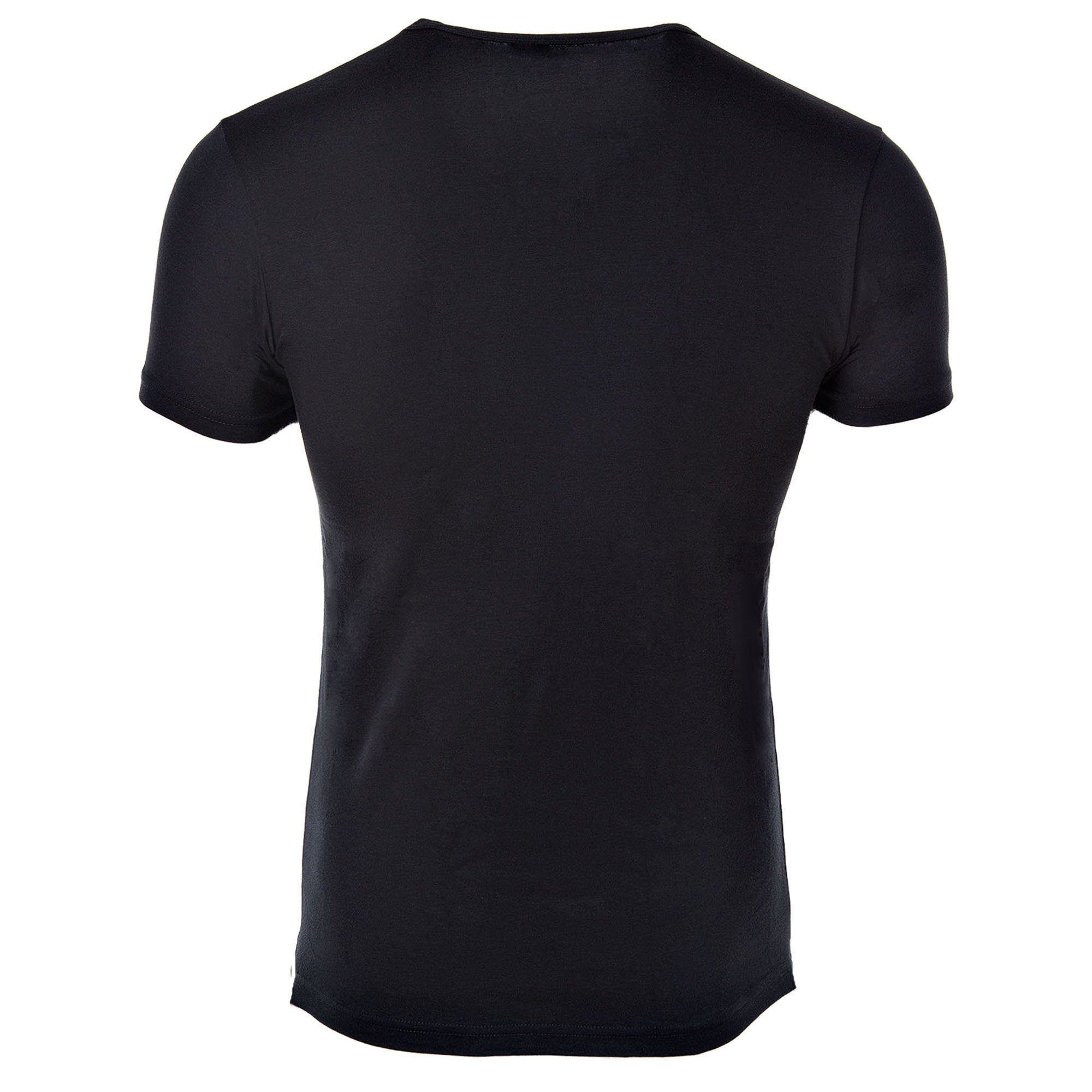 2er Rundhals Neck, Emporio Schwarz Pack Herren T-Shirt - Crew T-Shirt Armani