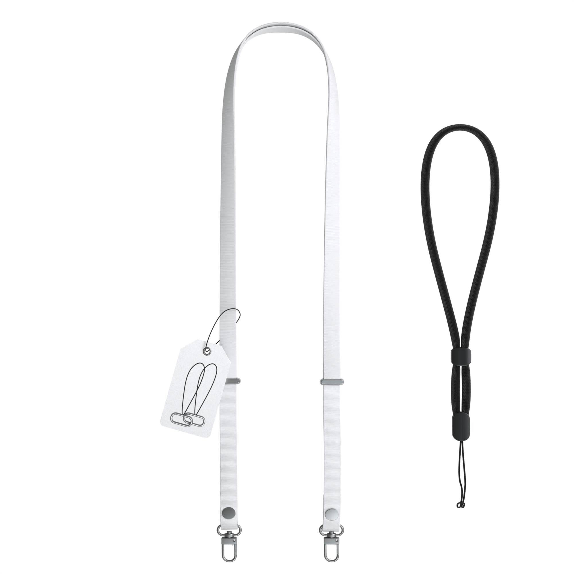 EAZY CASE Schulterriemen Handykette magnetisch Universal für alle Modelle Magnetisches Crossbody-Band für Handyhüllen mit 2x2 Löchern in Grau