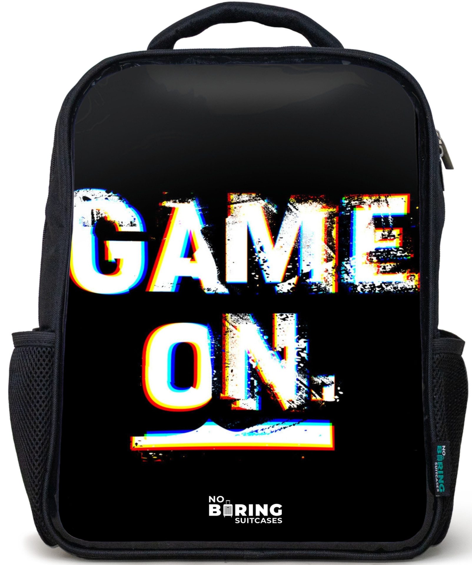 NoBoringSuitcases.com© Rucksack Schwarz - Das Spiel läuft in Schwarz und Weiß, Kinderrucksack Schwarz, Schulrucksack, Freizeitrucksack Jungen Mädchen