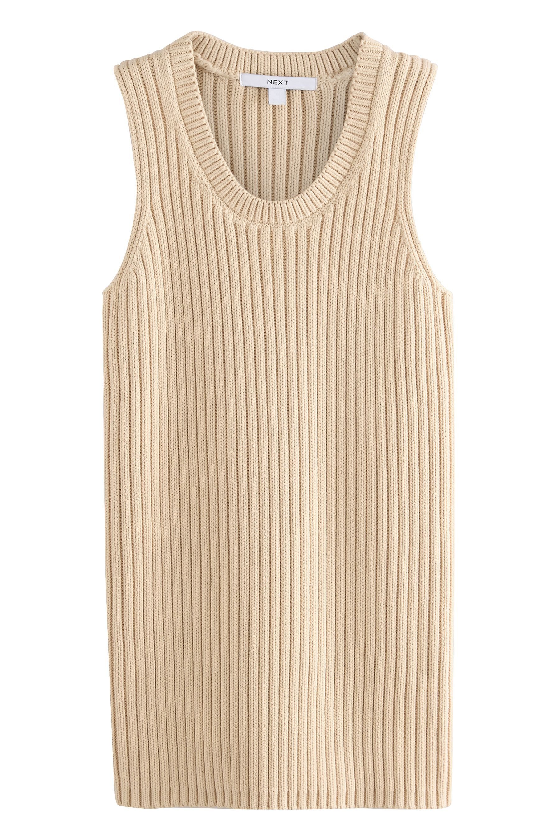 Next Trägertop Geripptes Tanktop mit Rundhalsausschnitt (1-tlg)
