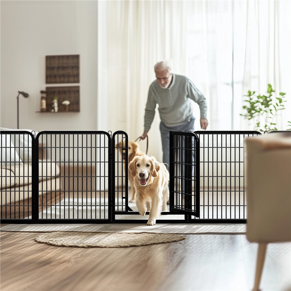 Yaheetech Freigehege, Welpenlaufstall 8-teilig 80cm hoch, Welpenauslauf