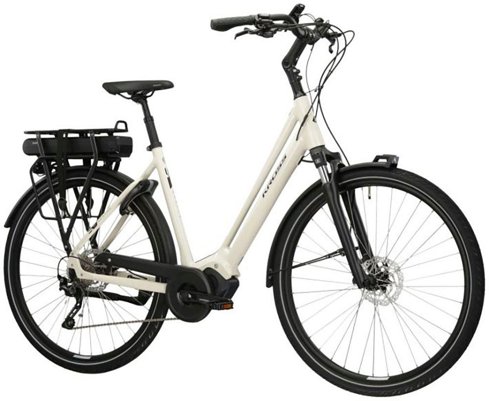 Thumbnail - Kross E-Bike Cityrad E-Citybike Sentio Hybrid 3.0 28 Zoll beige, 7 Gang Shimano DEORE T6000 Schaltwerk, Kettenschaltung,...