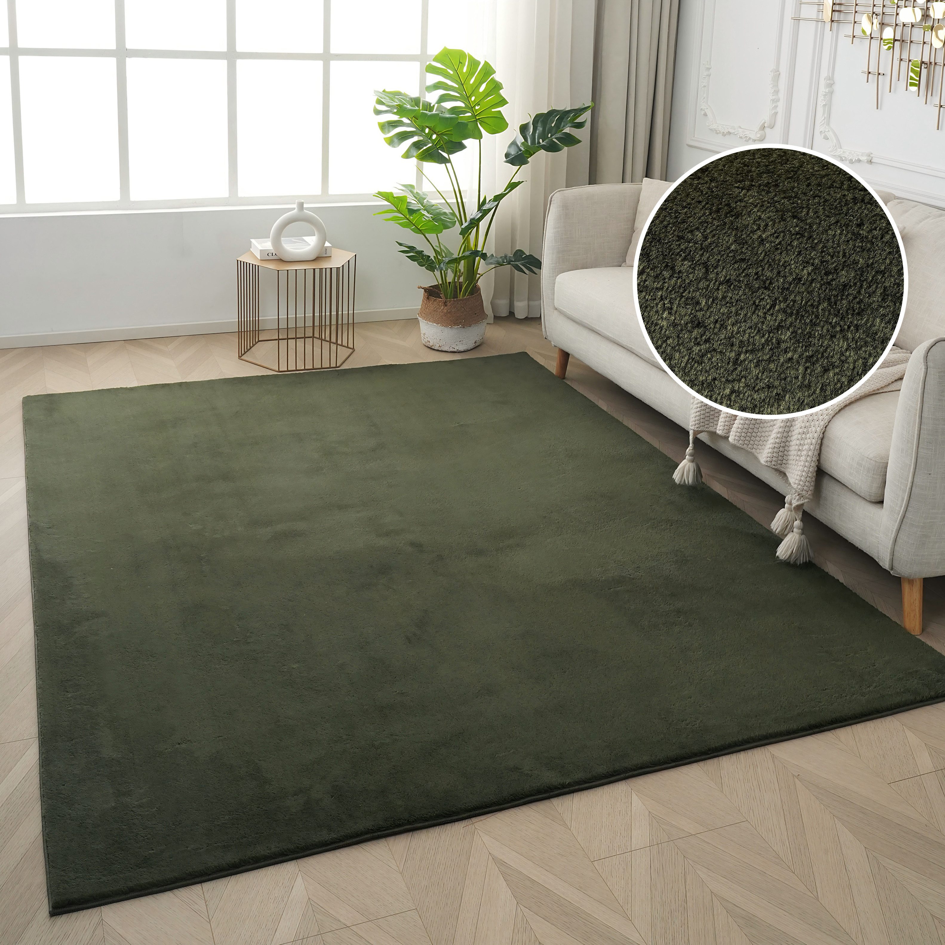 my home Teppich Cali, weich, modern, waschbar, rechteckig, Höhe: 16 mm, Uni günstig online kaufen