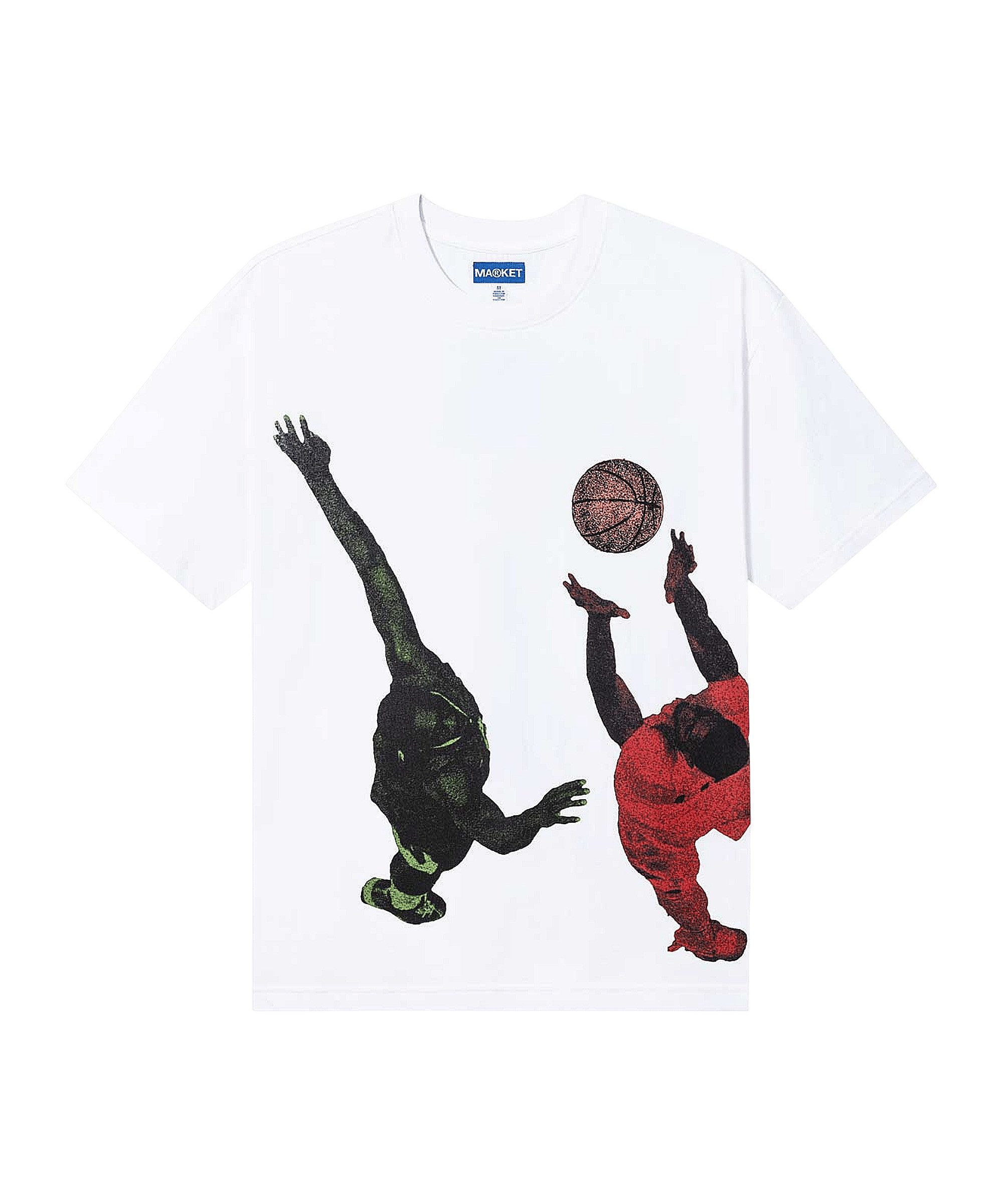 Market T-Shirt Market Jump T-Shirt Weiß Kurzarm-Shirts Herren Baumwolle