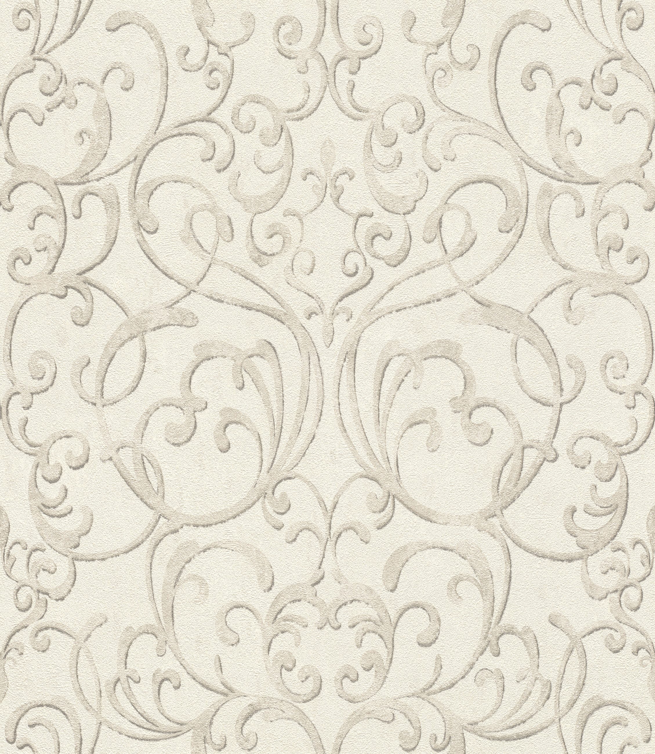 Rasch Vliestapete, strukturiert, Barock, (1 Rolle, 1 St), Ornamente