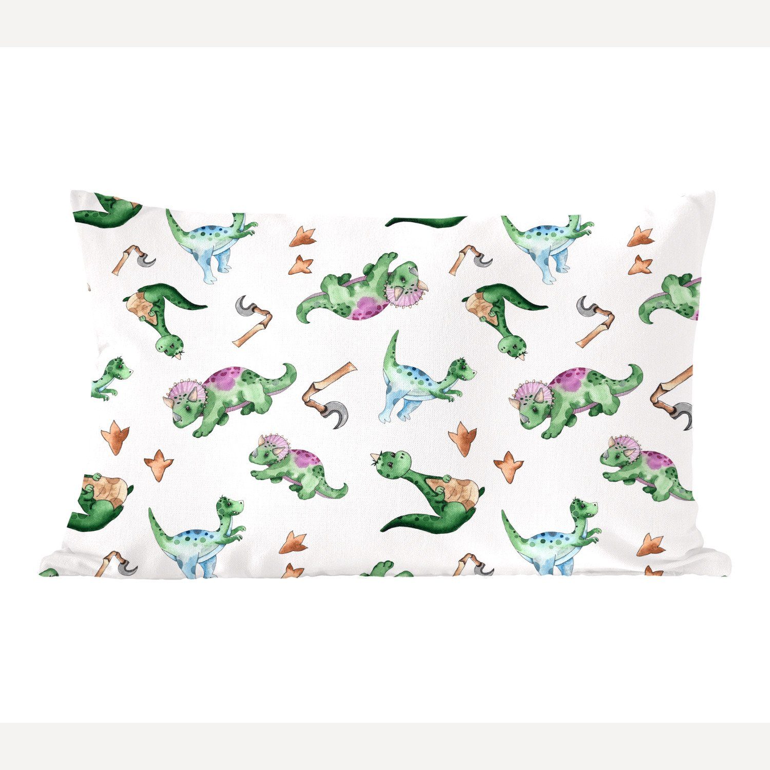 MuchoWow Dekokissen Dinosaurier - Muster Mädchen Jungen - Dekokissen mit Füllung, Dekoration, - Kinderzimmer Wohzimmer Zierkissen, Kinder, - - Schlafzimmer