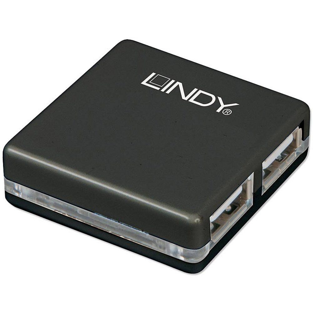 USB-Verteiler LINDY 42742 4 Port USB 2.0-Hub Schwarz