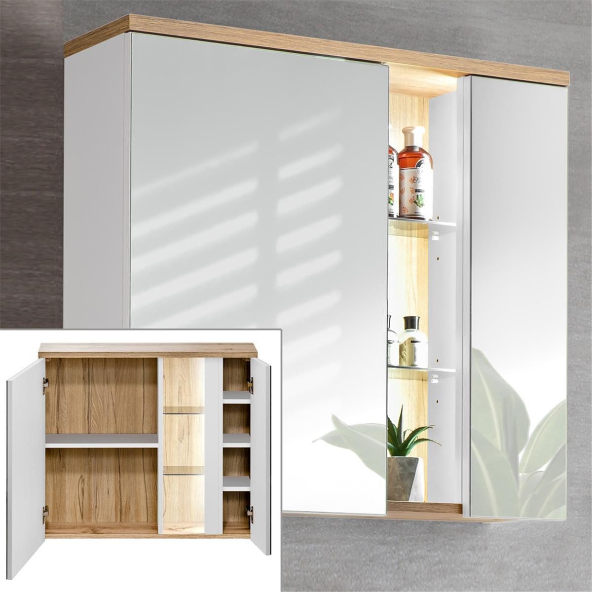 Lomadox Badmöbel-Set BERMUDA-56, (Spar-Set, 4-St), Weiß-Hochglanz günstig online kaufen