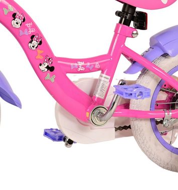 Volare Kinderfahrrad Minnie - Mädchen - 12 Zoll - Rosa - 3,5 - 4 Jahre, bis 60 kg, 85% zusammengebaut, Lenkerhöhe einstellbar