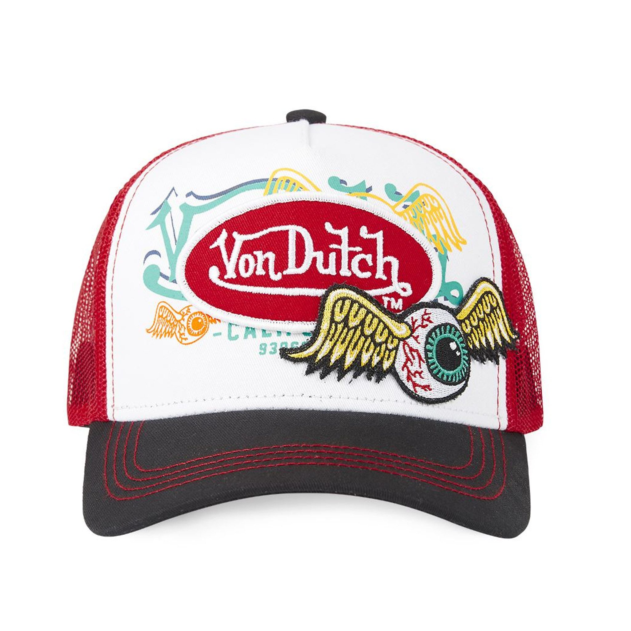 Von Dutch Trucker Cap Von Dutch Originals Trucker Cap - LOGO PATCH EYE Red (Basecap, Basecap, Meshcap, Trucker Kappe)