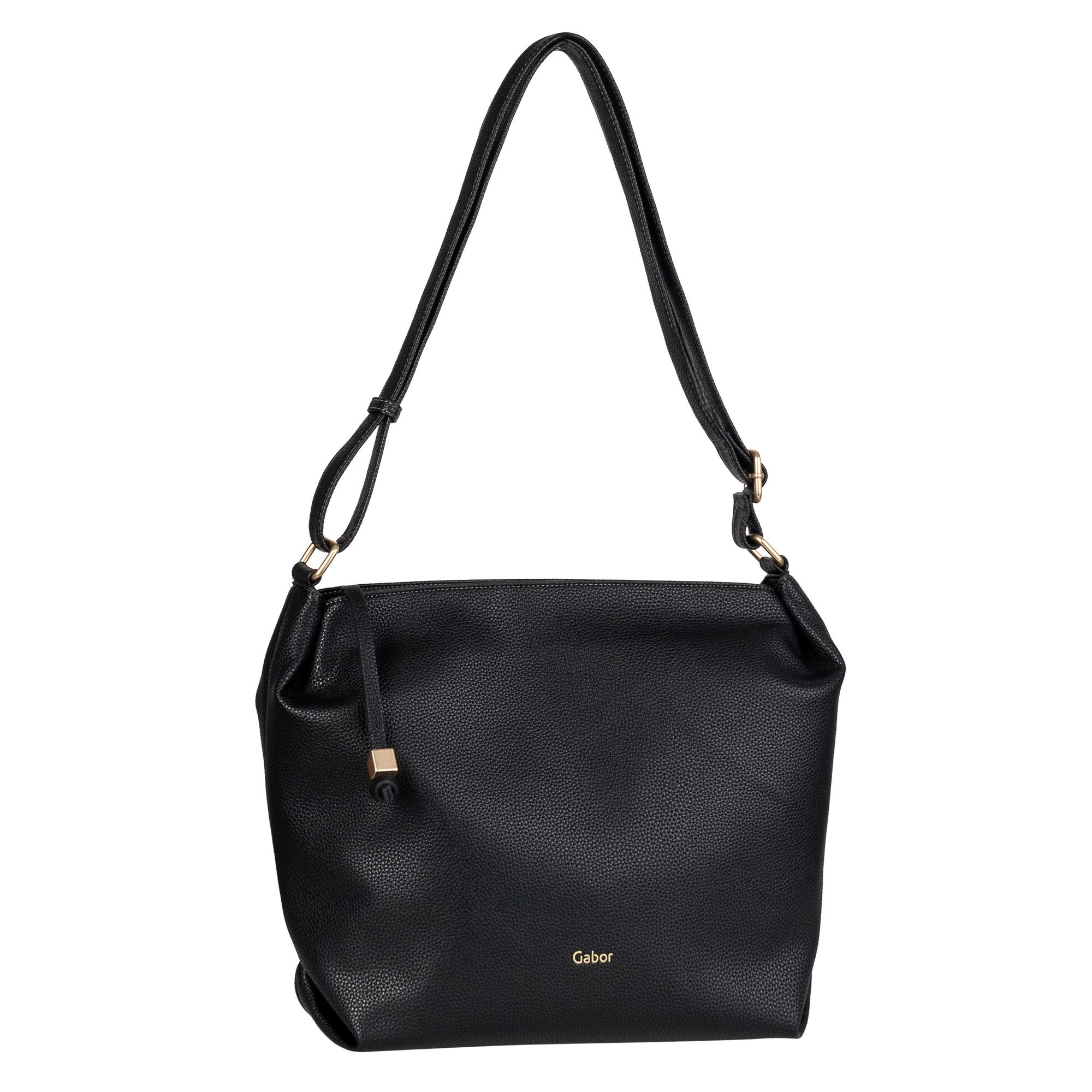 Gabor Hobo Telia, dezente Falten, eleganter Reißverschlusszipper mit goldenem Zierkubus