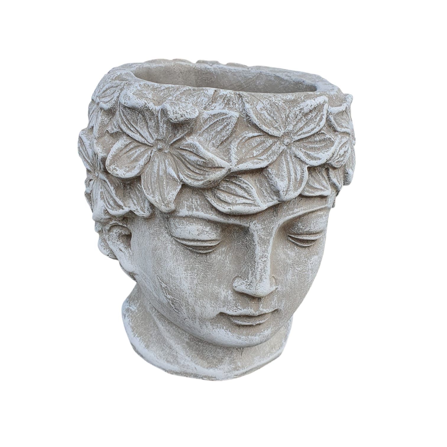 Aspinaworld Gartenfigur Kopf Pflanzfigur 16 cm – für Pflanzschale