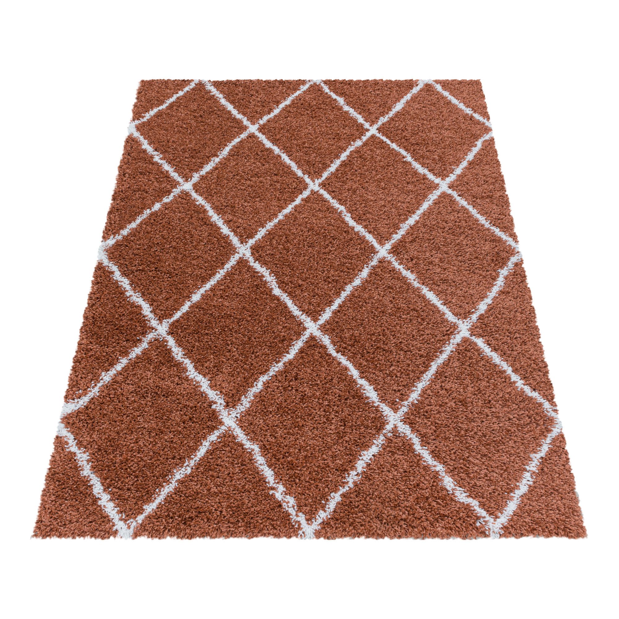 Carpettex Hochflor-Teppich Rauten Design, Läufer, Höhe: günstig online kaufen
