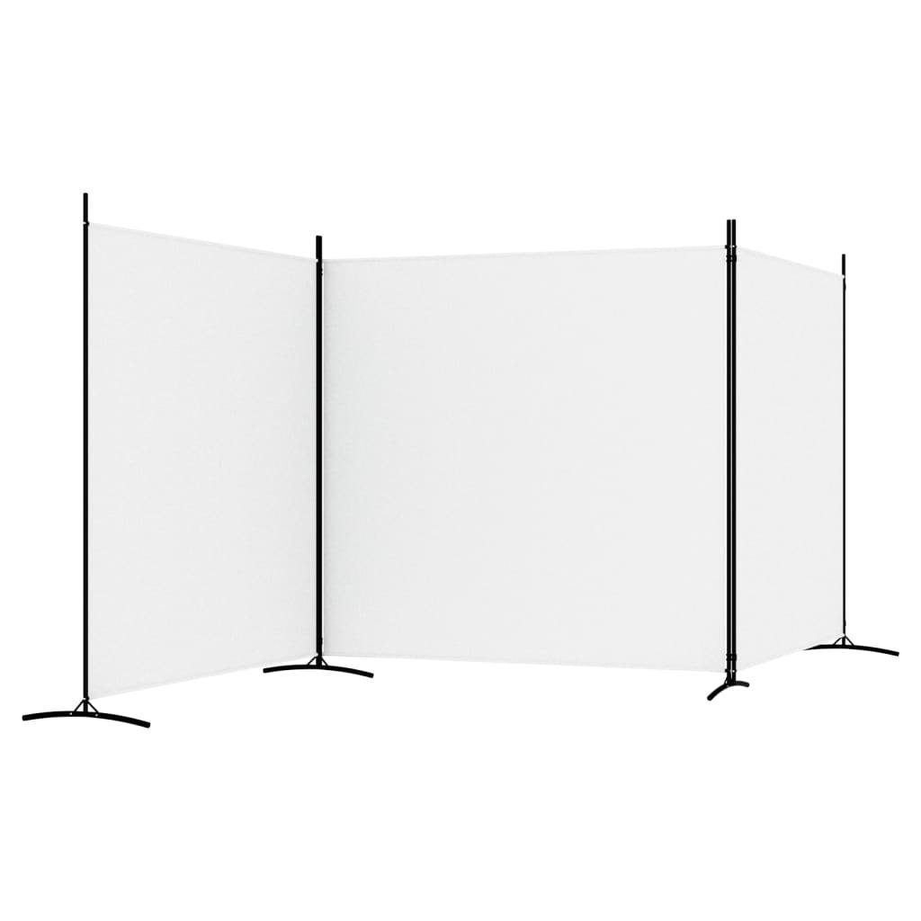 525x180 cm Paravent furnicato Raumteiler 3-tlg. Weiß Stoff