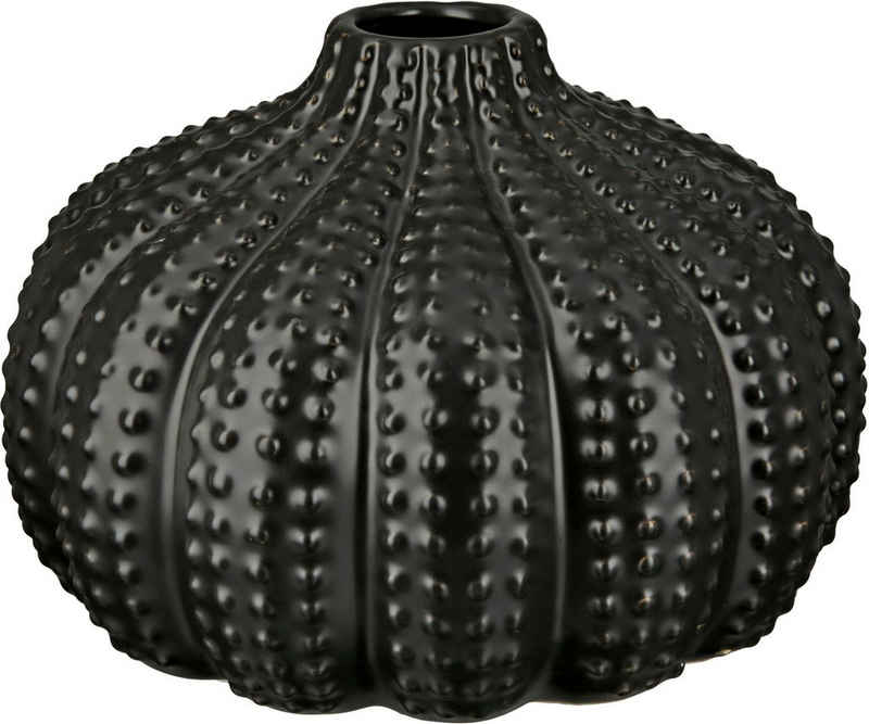 GILDE Dekovase Einstielvase Negro, Höhe ca. 16,5 cm (1 St), dekorative Vase aus Keramik, Dekoobjekt