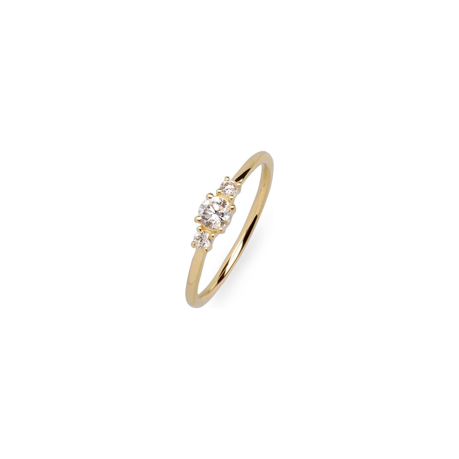 XENOX Diamantring Diara Ring Mini Crown Lab Diamant 0,27 ct 585er Gelbgold DS2051G Gr.54