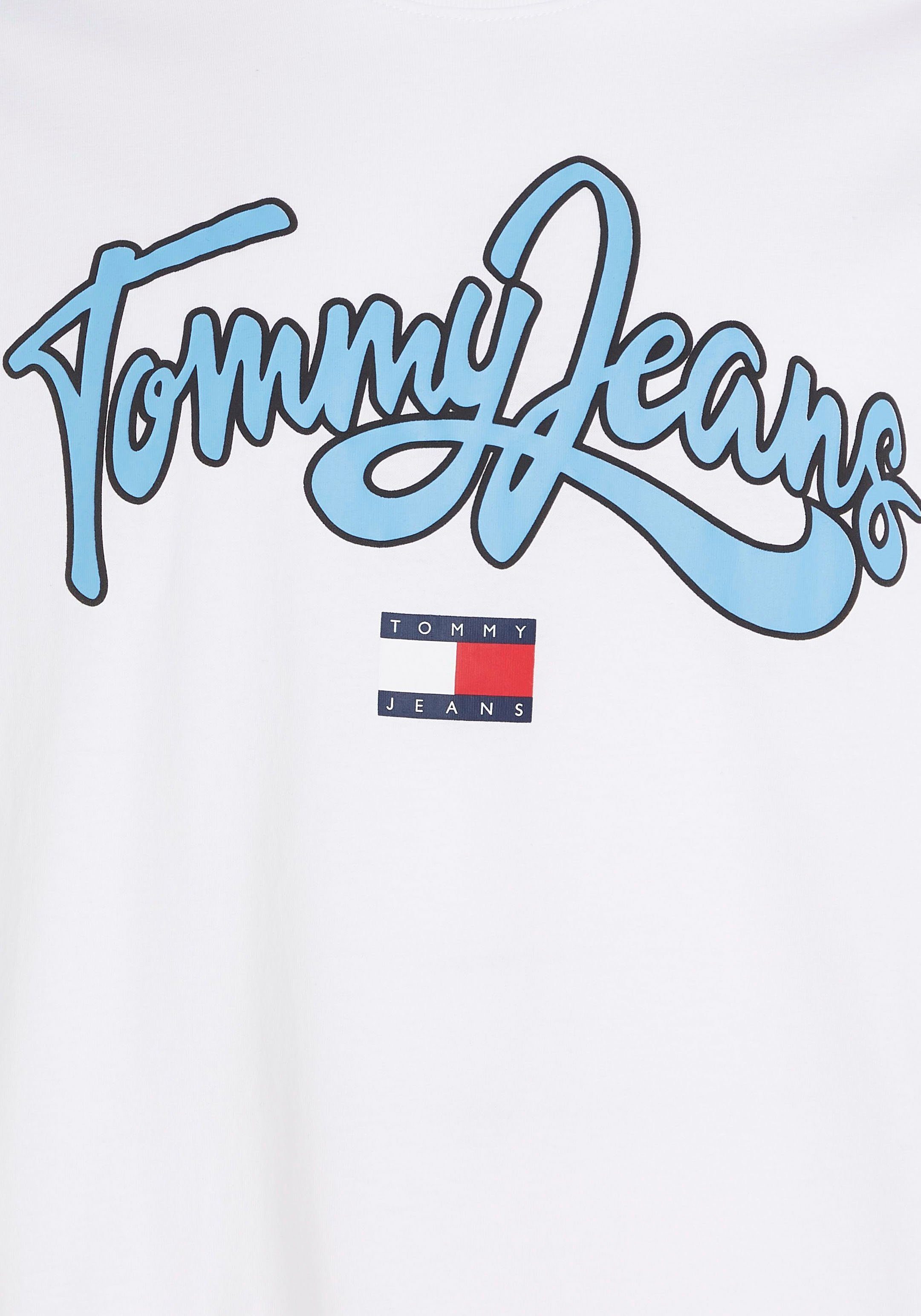 TEE COLLEGE Tommy POP REG großem TJM TEXT White mit T-Shirt Jeans Logo-Frontmotiv