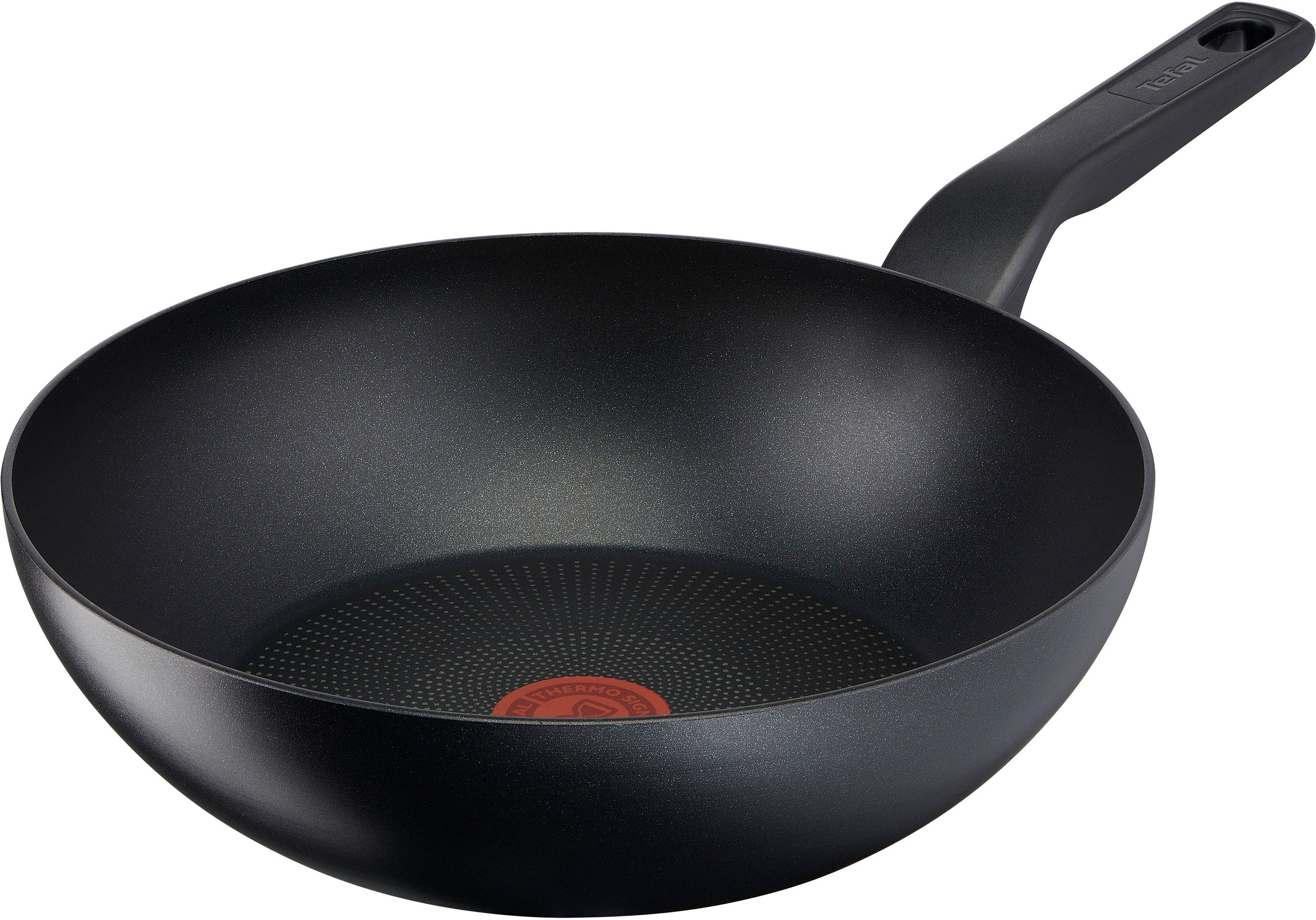 Tefal Wok Titanium Force Wok-Pfanne, Induktion, Ø 28 cm, Aluminium, extra haltbare Antihaft-Beschichtung, Thermo Signal, tiefe Form