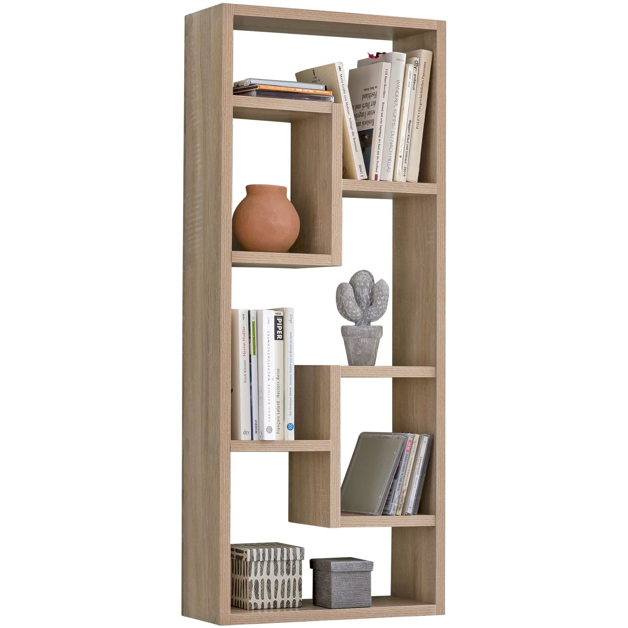 Wohnling Wandregal WL5.333, Sonoma 36x90x13,5 cm Holz Design Hängeregal Modern, Wandboard Freischwebend Dekoregal Bücherregal Wand