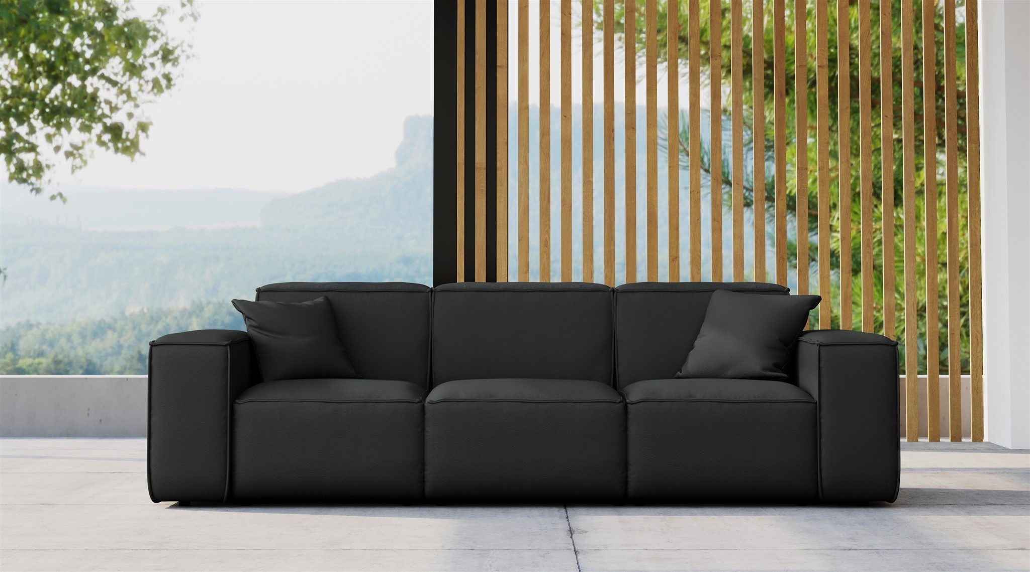 Fun Möbel Loungesofa Gartensofa Sofa 3-Sitzer SUMMER, Pflegeleichter und wetterfester Bezug, inkl. 2 Zierkissen