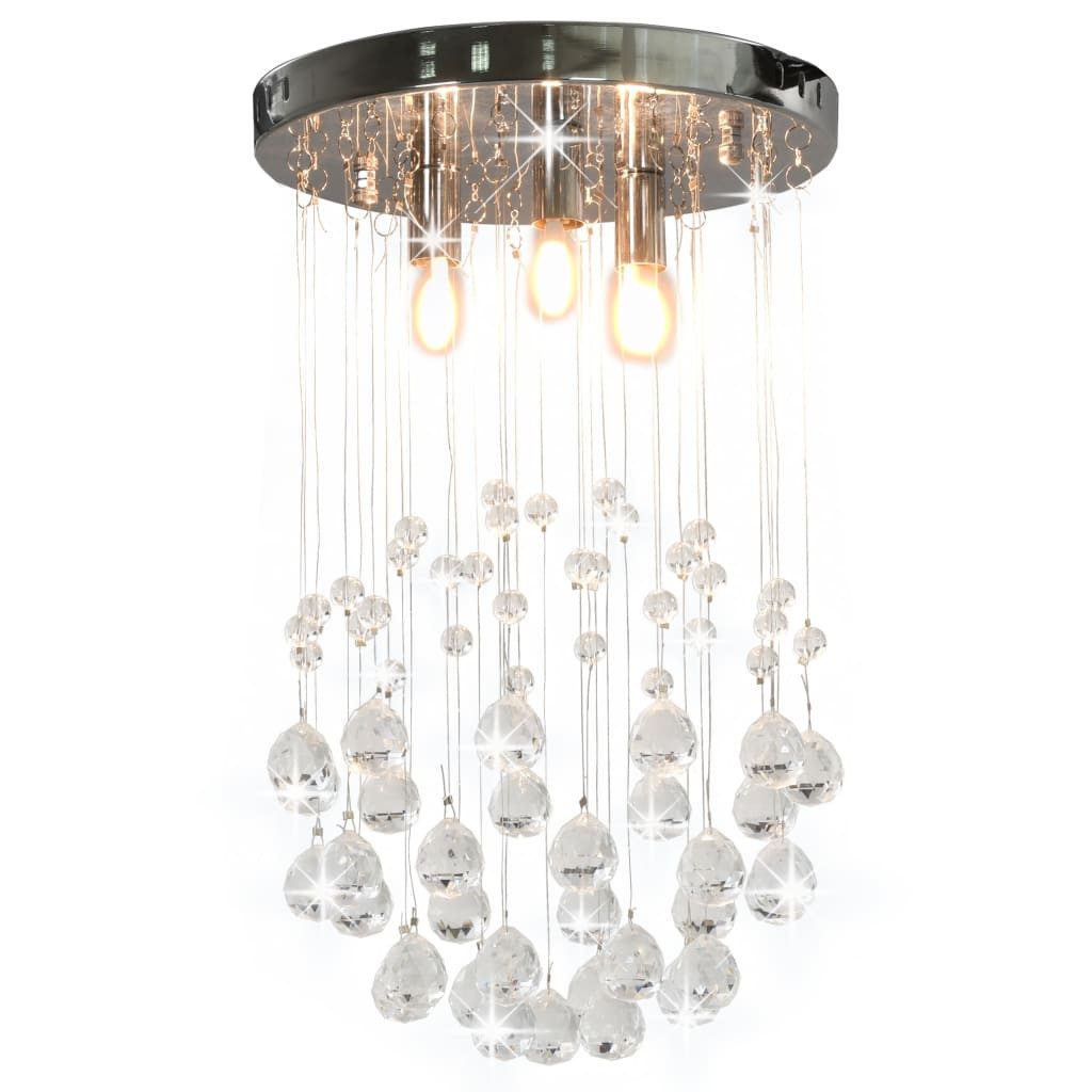vidaXL Deckenleuchten Deckenlampe Lampe Leuchte Deckenleuchte Hängelampe mit Glasperlen Silb