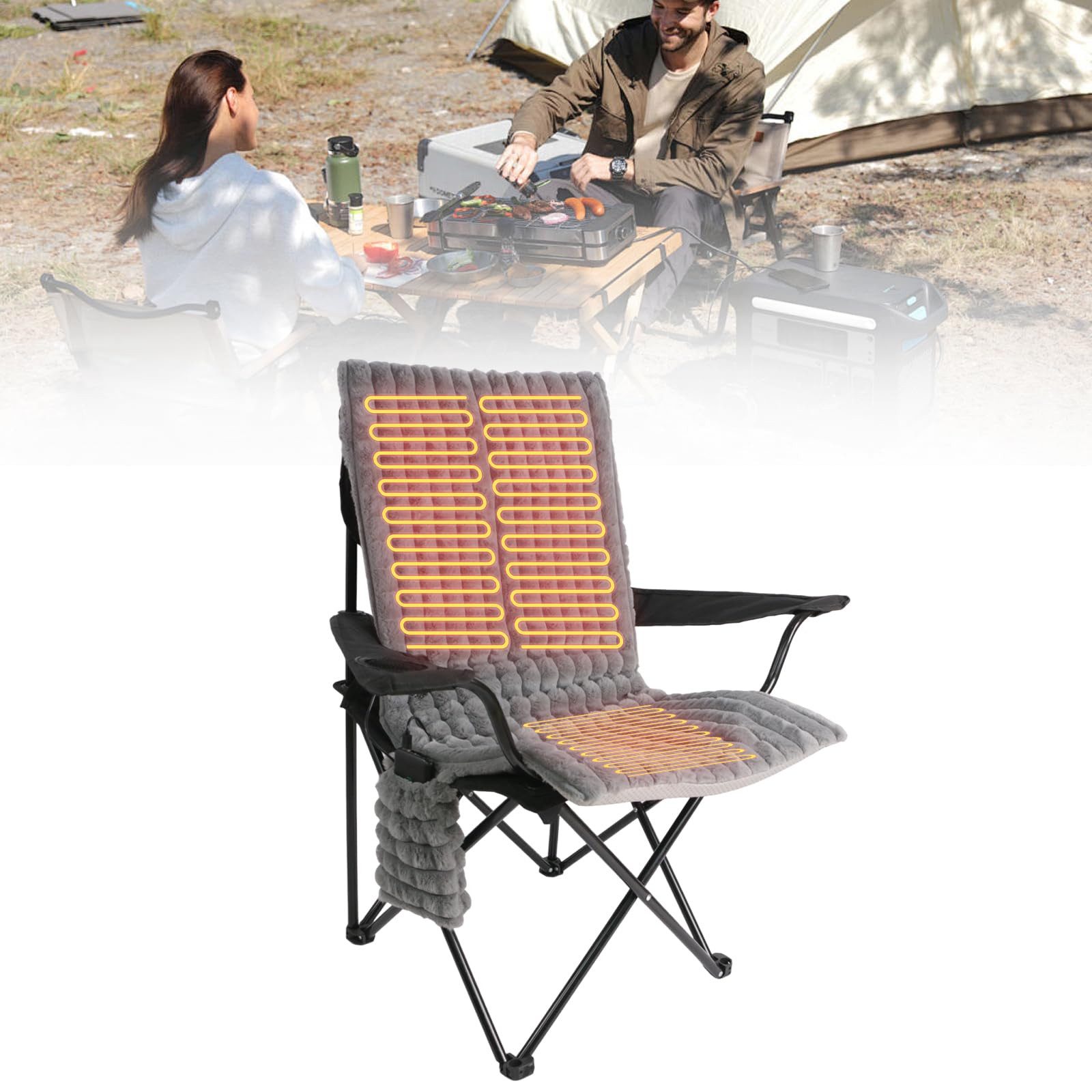 Rhein Beleuchtung Sitzheizkissen Beheiztes Sitzkissen 45×90 cm Faltbares USB Грелки 5 V, Waschbares Грелки für Büro, Camping, Angeln & Stadion, 3 Temperaturstufen, Überhitzungsschutz & Abschaltautomatik