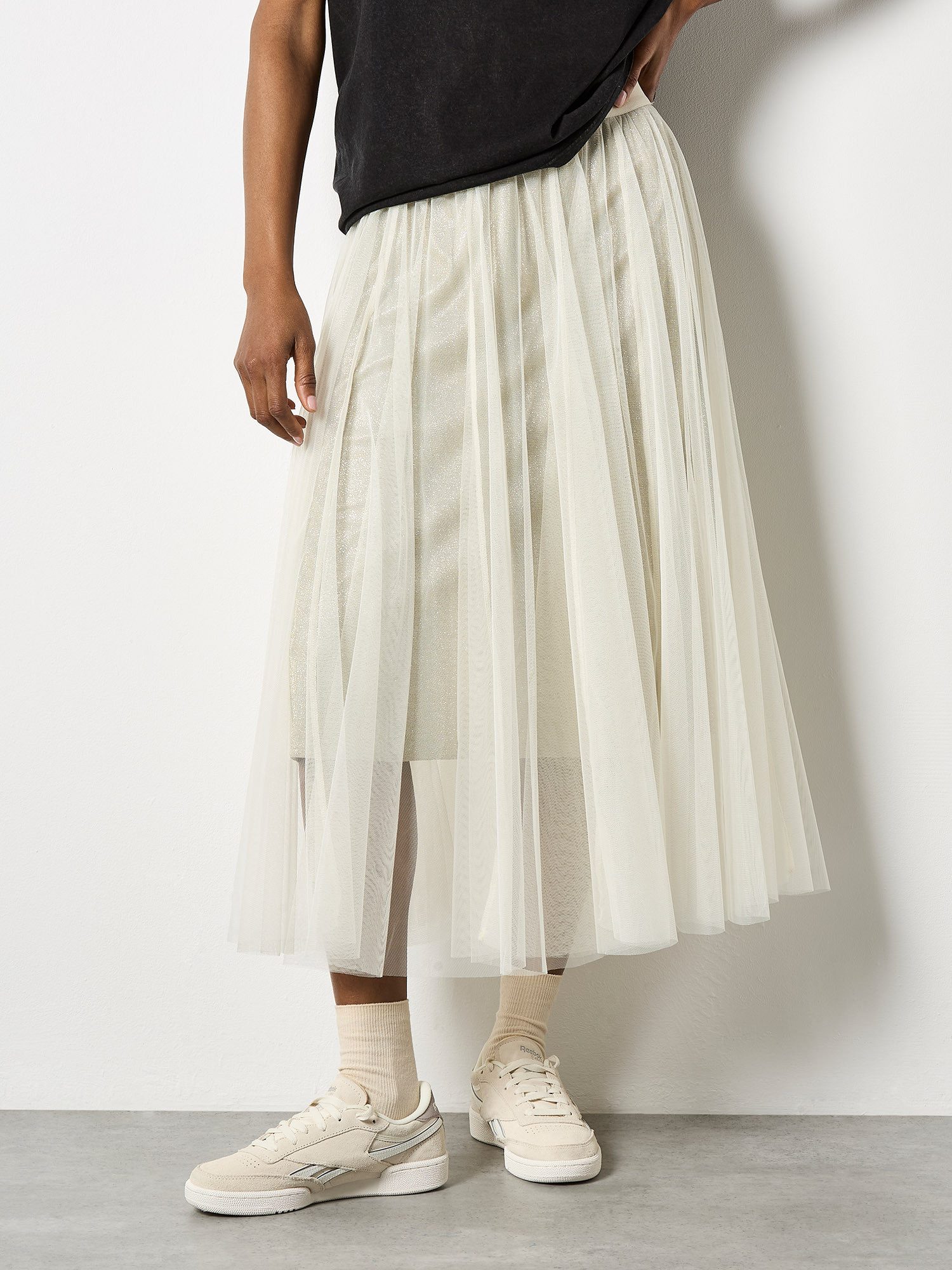 Apricot Tüllrock Tüllrock aus schimmernder Meshware günstig online kaufen