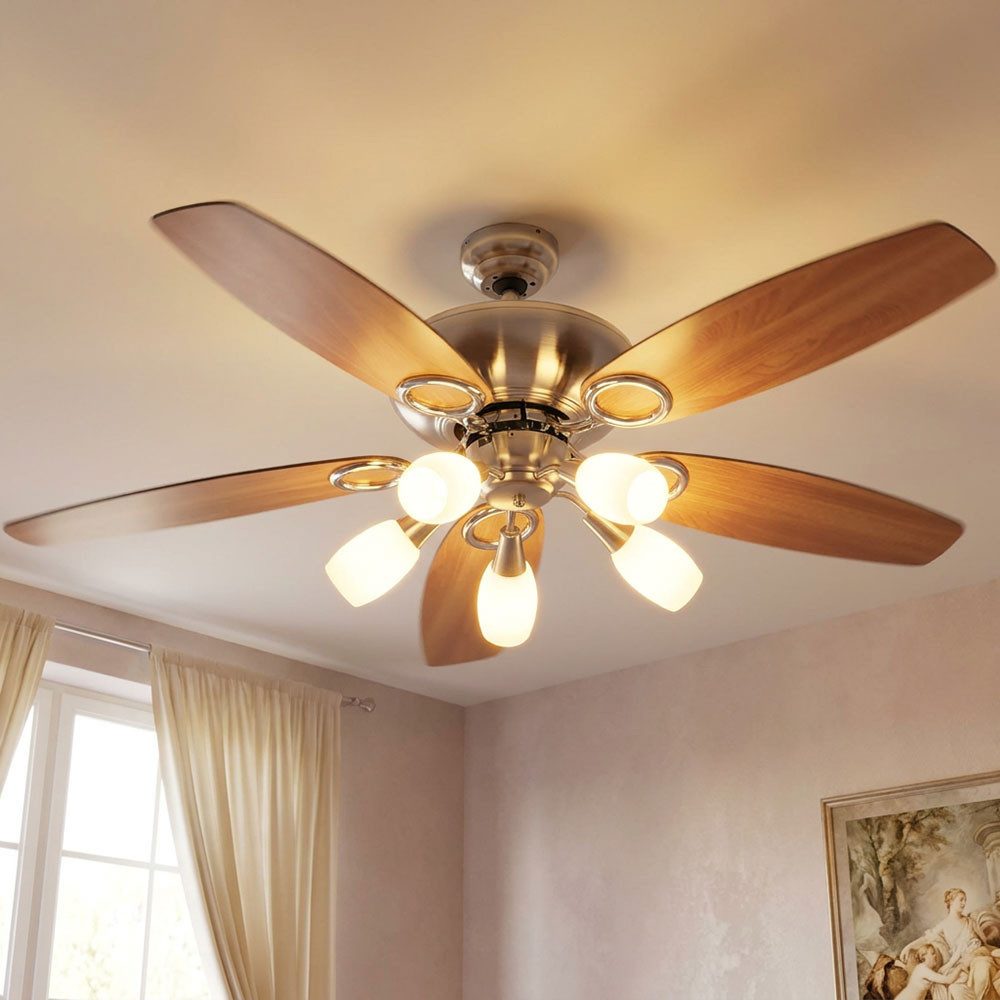 GLOBO LIGHTING Deckenventilator, LED Deckenventilator Ventilator mit Zugschalter und Beleuchtung