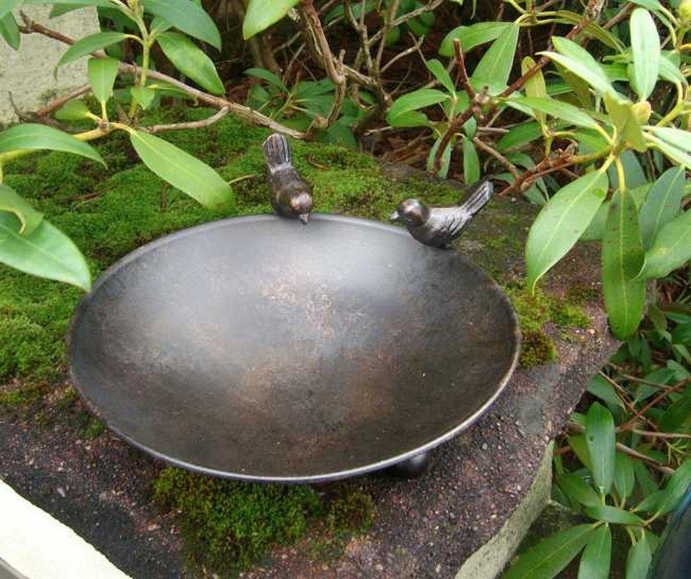 Deko-Impression Vogeltränke Vogeltränke Vogelbad Vogel-Futterstelle Eisen massiv bronzefarben 22 – Bild 3 von 4